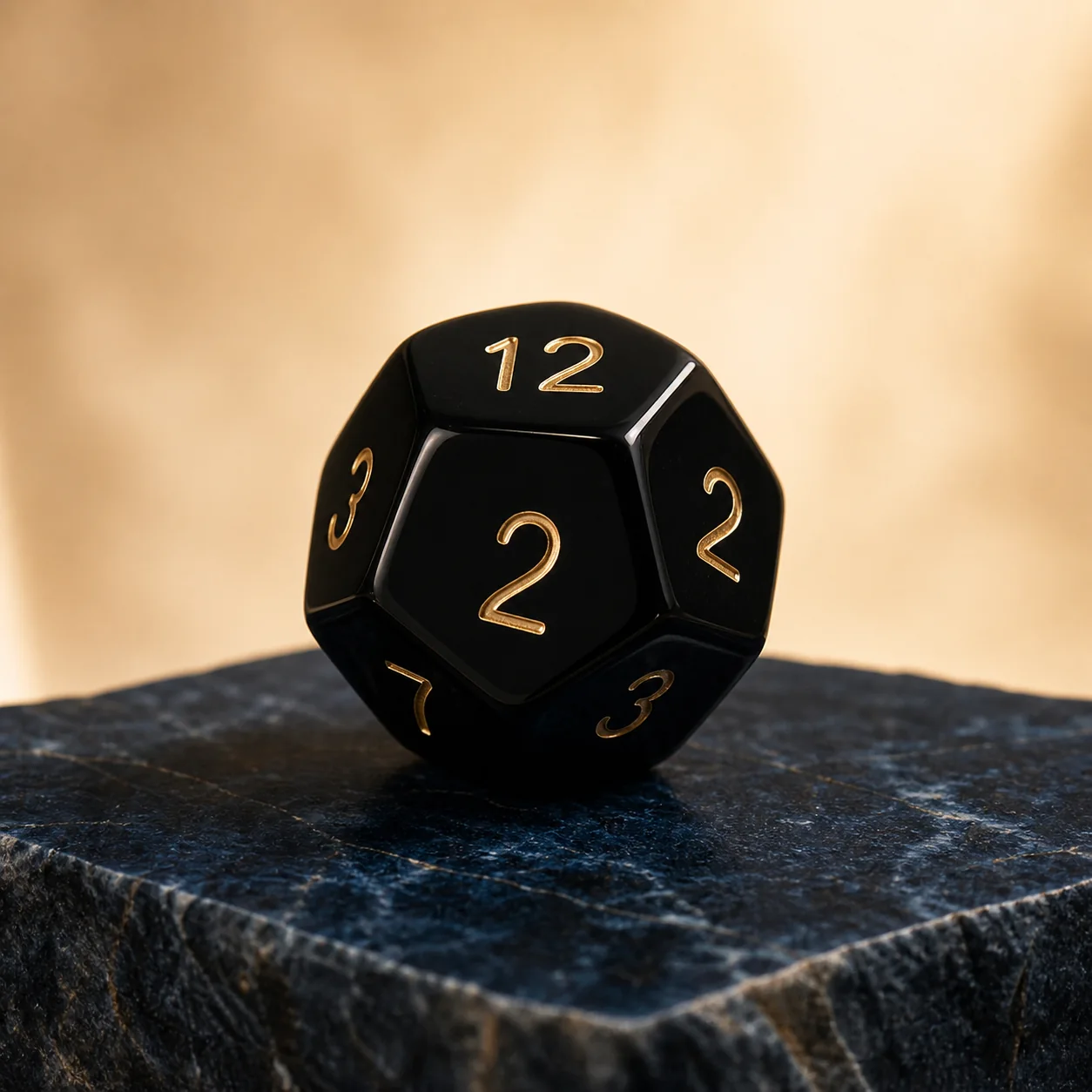 Black Onyx D12 Dodecahedron
