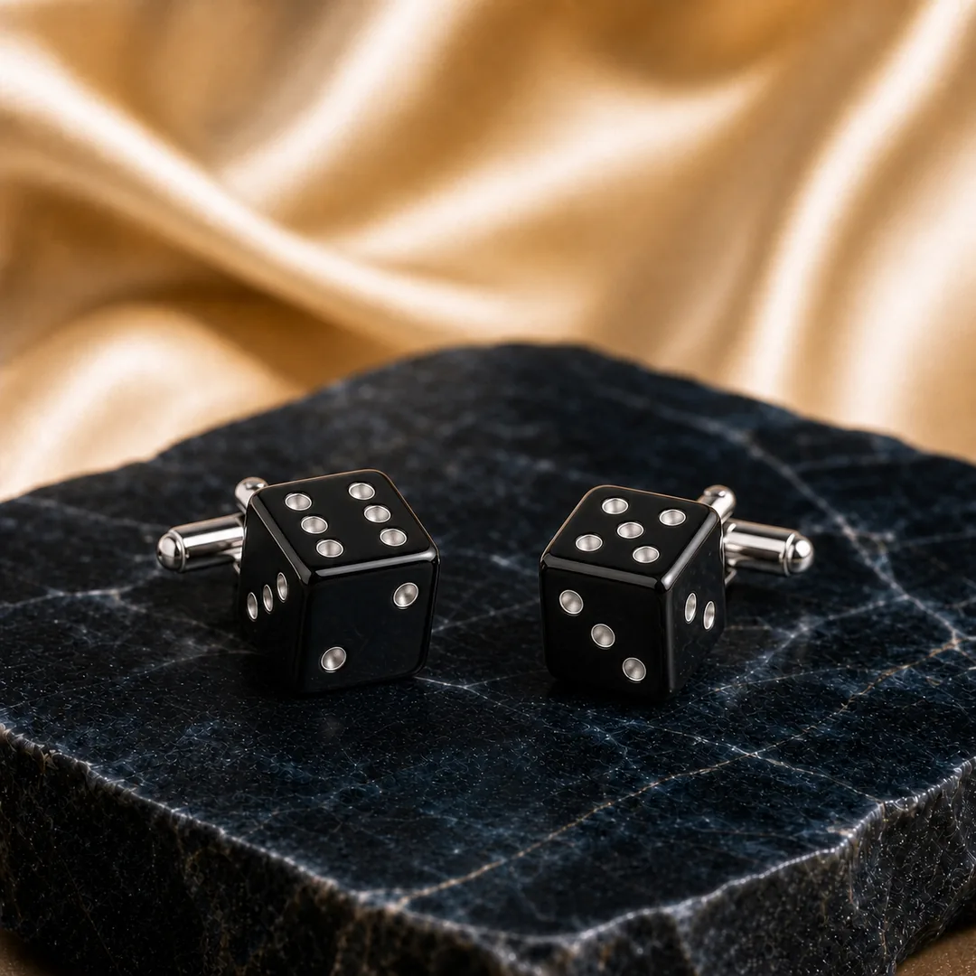 Obsidian D6 Dice Cufflinks